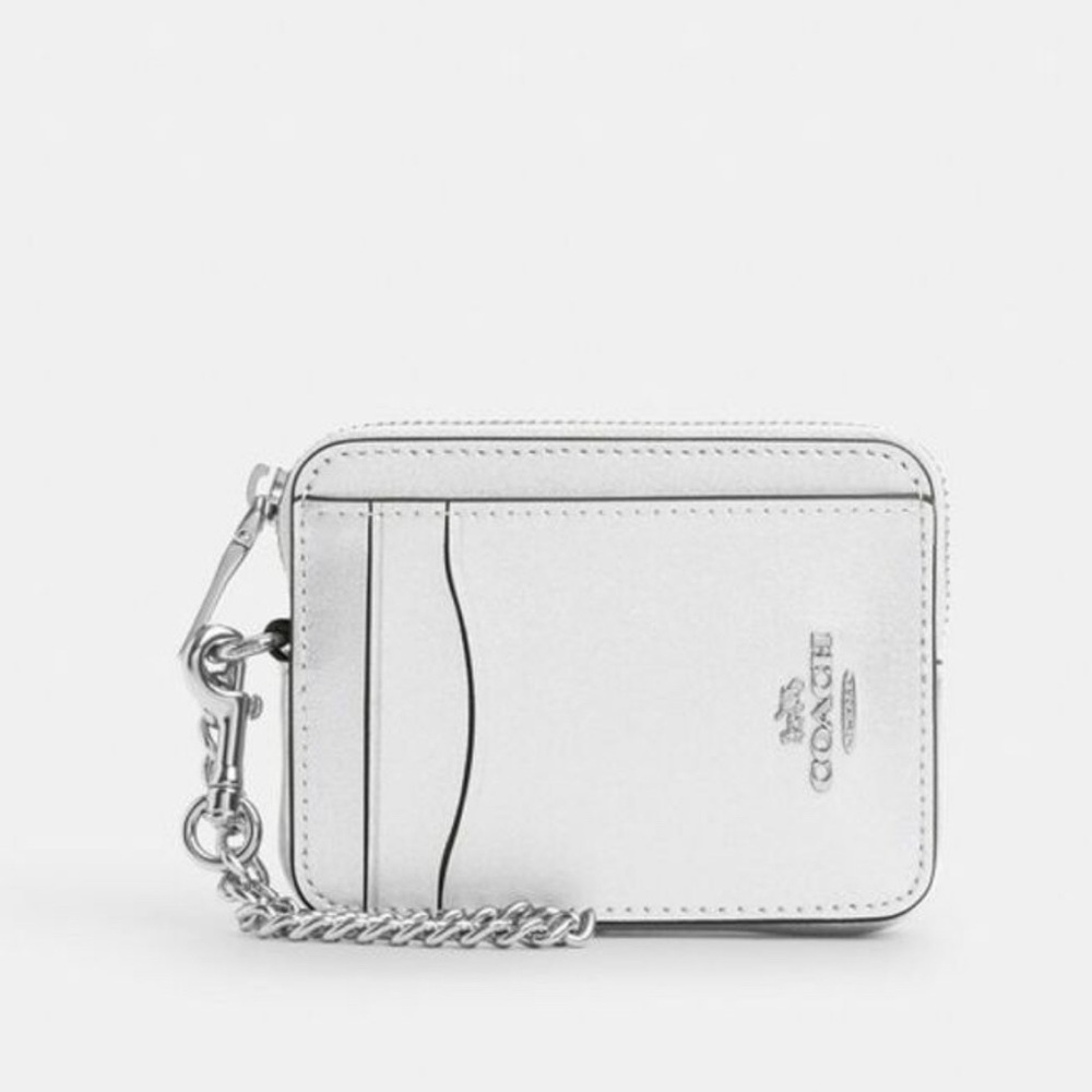 Last 3! NWT Coach Leather Zip Card Case